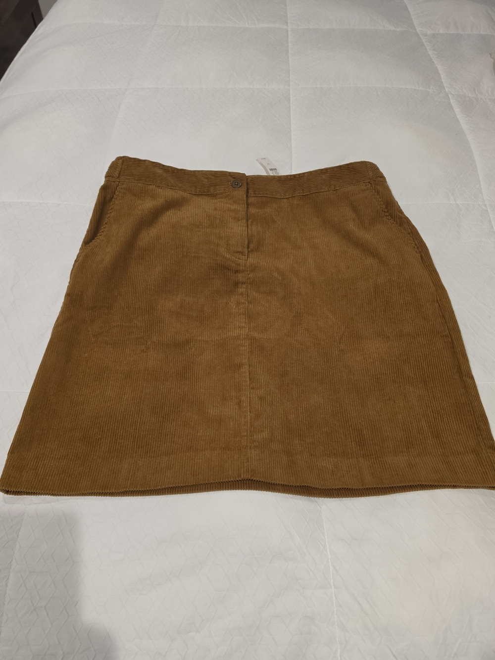Talbots Corduroy Mini Skirt in Cognac Size 14 NWT